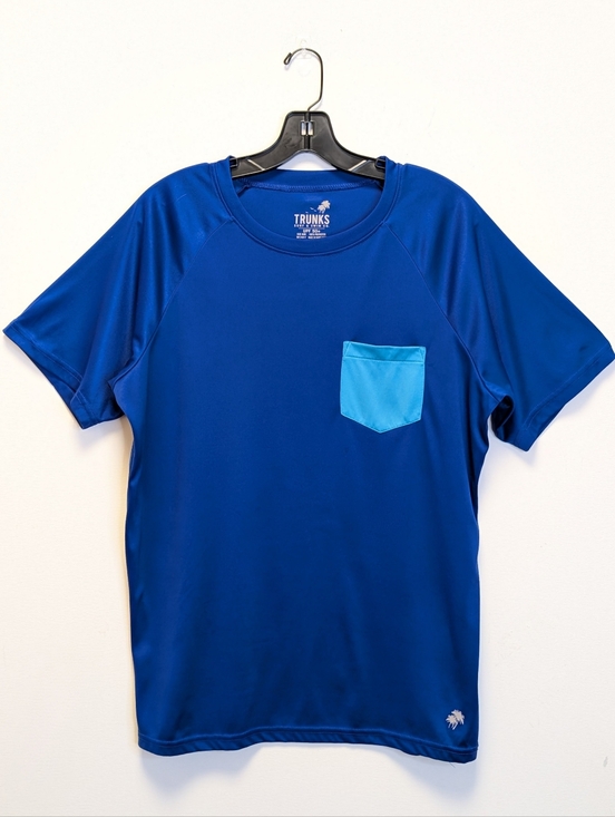 Trunks Surf & Swim Other - Trunks Surf Co UPF 50+ Rash Guard Tee Cobalt Blue Neon Pocket Top M